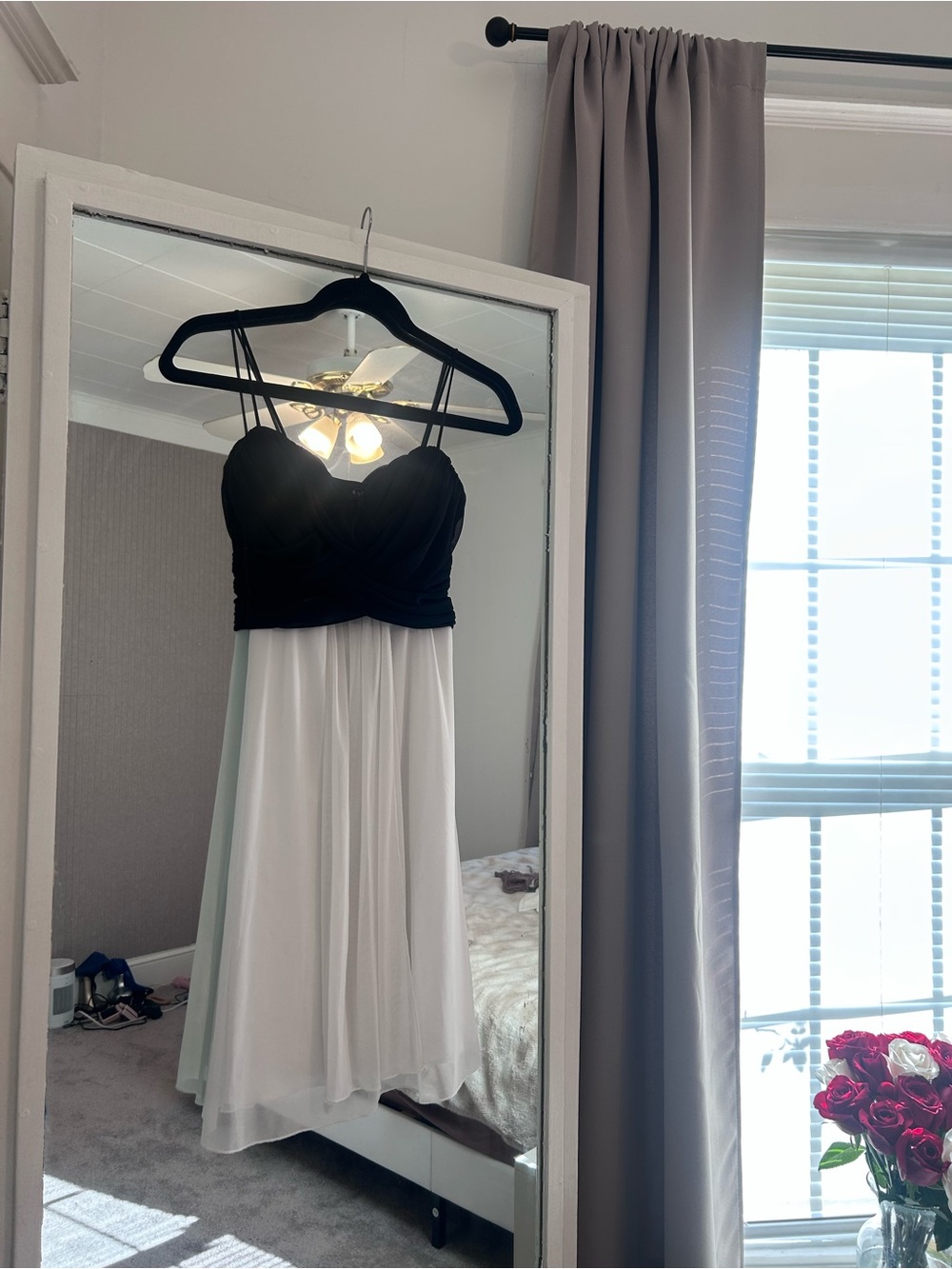 B Darlin Black and White Spaghetti Strap Dress